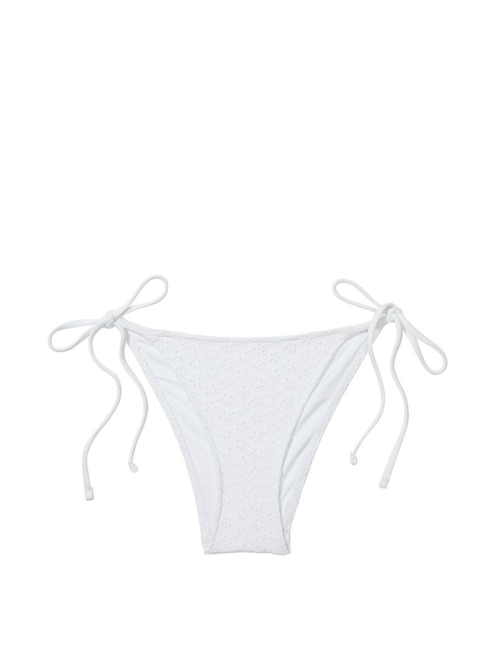 Victoria's Secret White Eyelet Tie-Side Bikini Bottoms